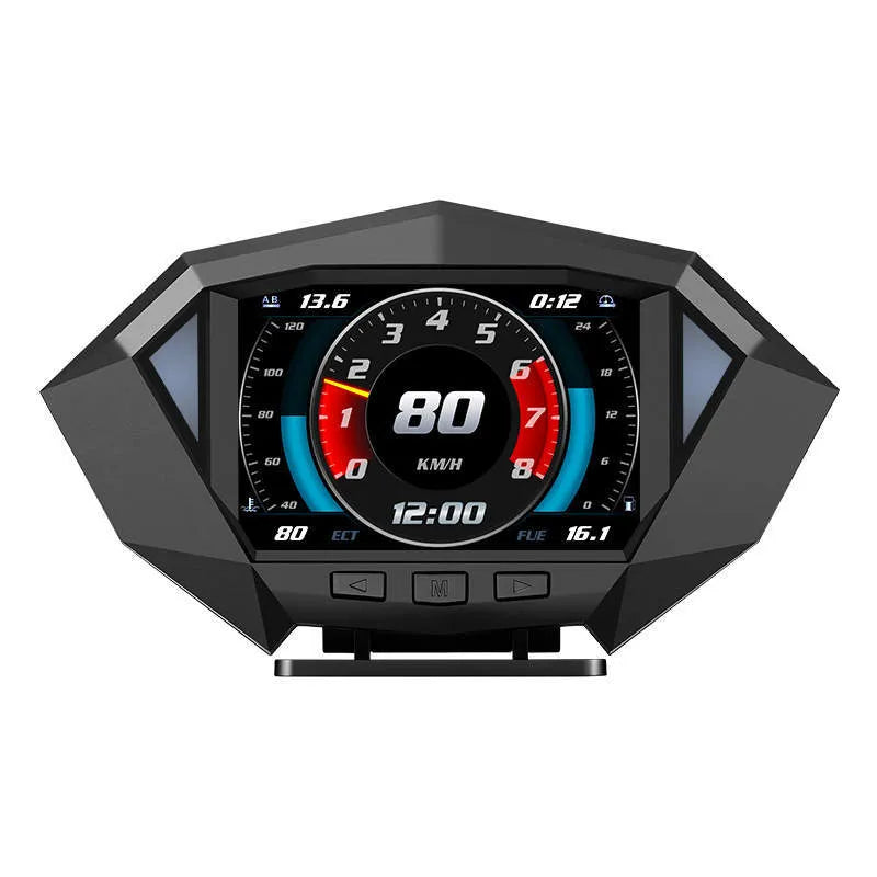 P1 black vehicle HUD head up display with HD LCD screen showing GPS data on dashboard