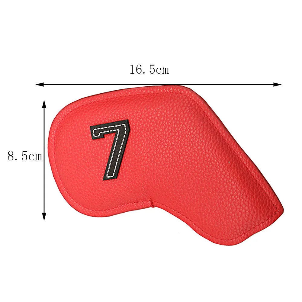 10-piece digital printed golf club head cover set with various colour designs