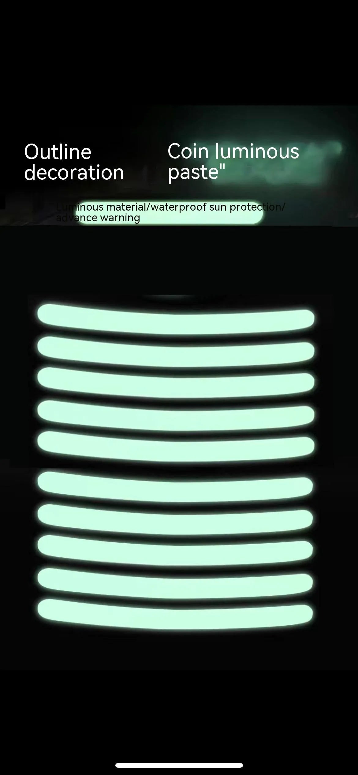 20-piece car wheel hub reflective stickers in multiple colours with arc pattern for tyre warning labels
