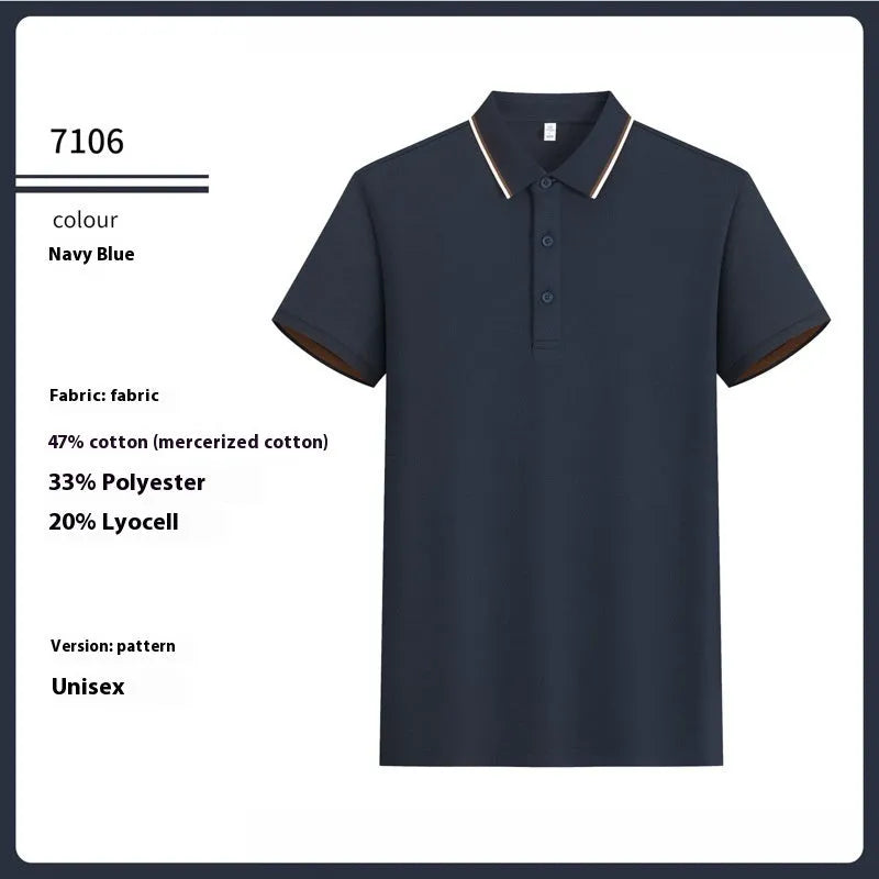 7A antibacterial mercerised cotton sequined polo shirt in white, front view on model
