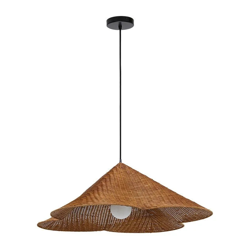 Silent Style woven rattan ceiling pendant lamp in a natural zen design.
