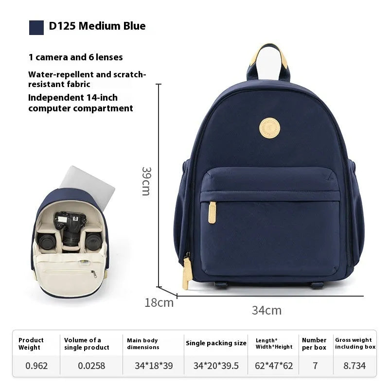 Green polyester shoulder camera bag for women with a detachable iPad compartment on a curve belt.