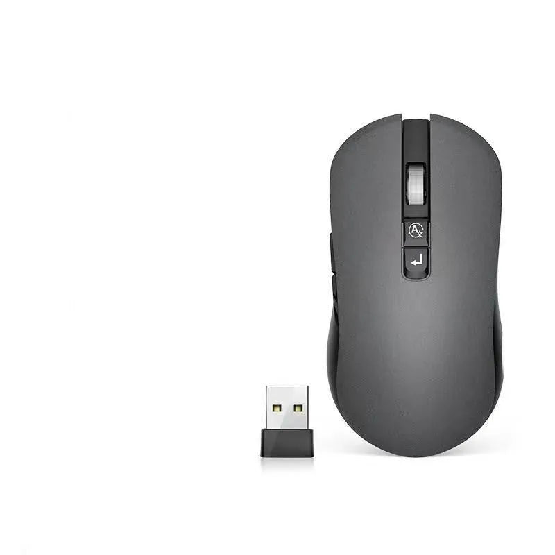 IFLYTEK black wireless gaming mouse with seven buttons and a noise reduction microphone