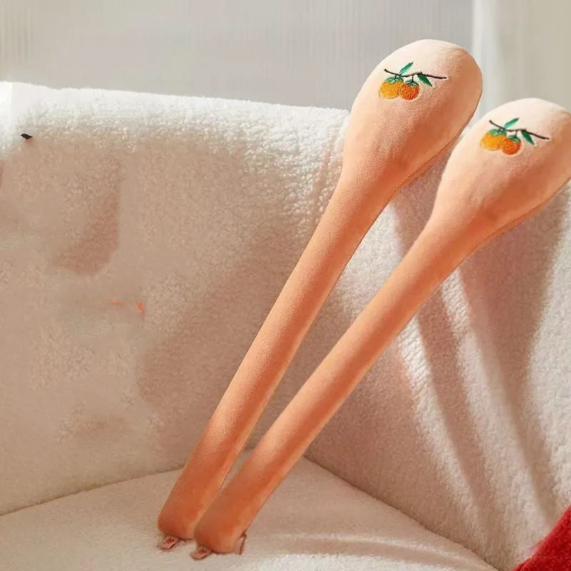 48 cm persimmon coloured massage stick with meridian flap design for back percussion therapy