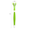 Three-head plastic pet toothbrush for dogs in grass green colour for oral cleaning
