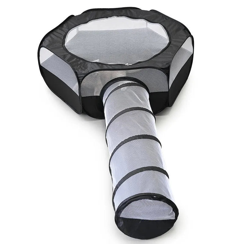 Foldable 30cm cat tunnel and tent in 190T polyester with two-way zipper