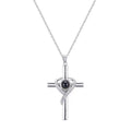 Heart and cross projection necklace in UV gold, silver or rose gold plating on copper
