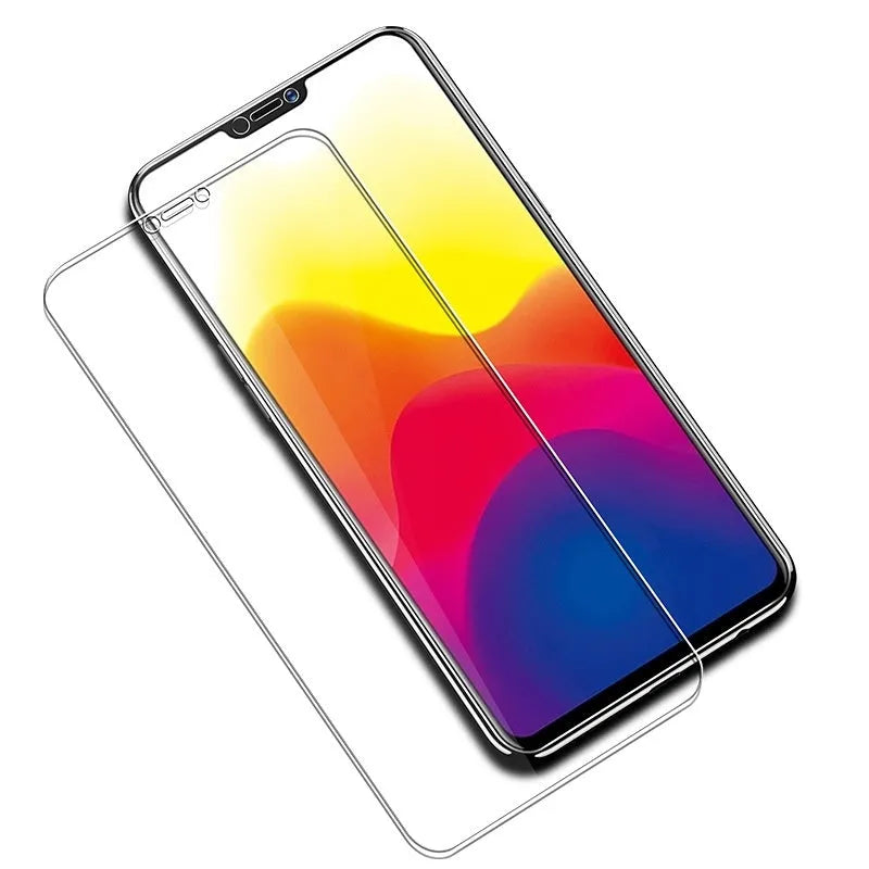 HD tempered glass screen protector for Samsung mobile phones showing full-screen coverage.