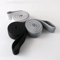 Set of 3 long resistance bands, 200cm x 4cm, polyester cotton and latex silk, in blue pink purple or light grey grey black