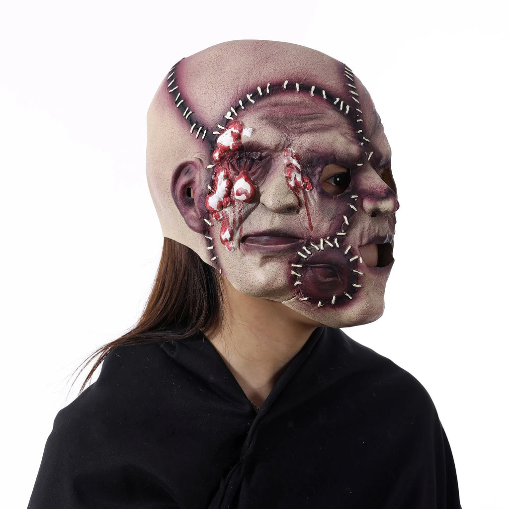 Adult three-sided grimace horror mask made from natural latex for Halloween cosplay.