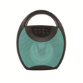 Portable Bluetooth speaker in black plastic casing with USB and SD card slots