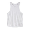 Men's black sleeveless nylon casual vest showing front design with young casual styling
