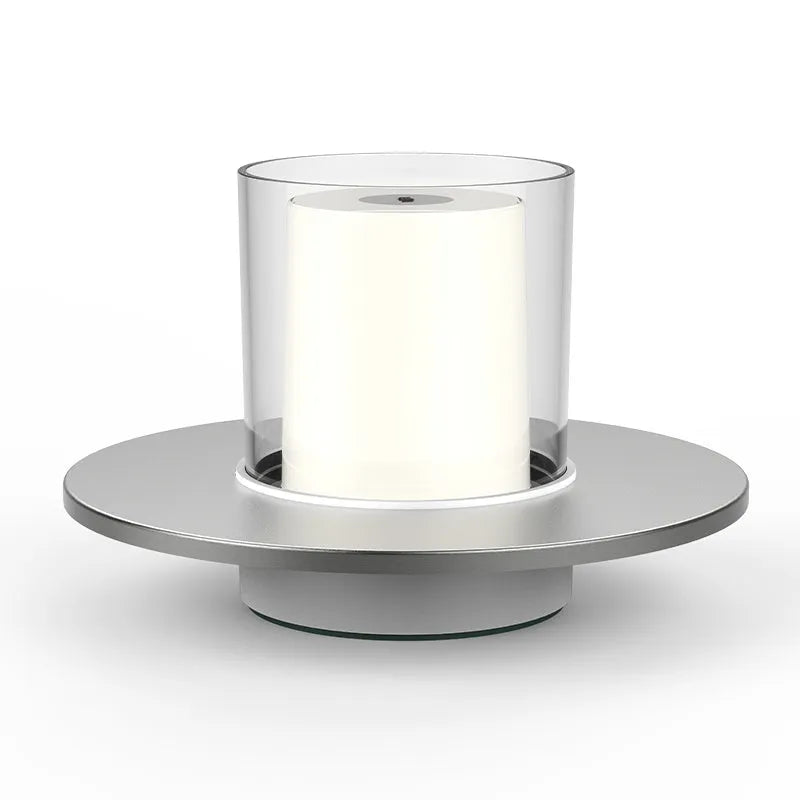 Rechargeable candle mood table lamp, 1W 2400K, USB, touch or infrared dimming, Gold or Silver, 160x100mm