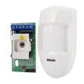 White wired PIR motion sensor, wall-mounted passive infrared detector with 120-degree angle and 6-10m range