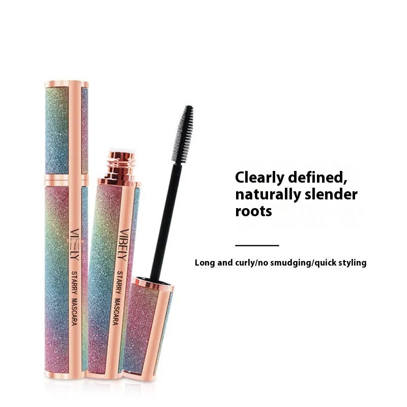 Black 4D waterproof curling mascara with lengthening and thickening properties