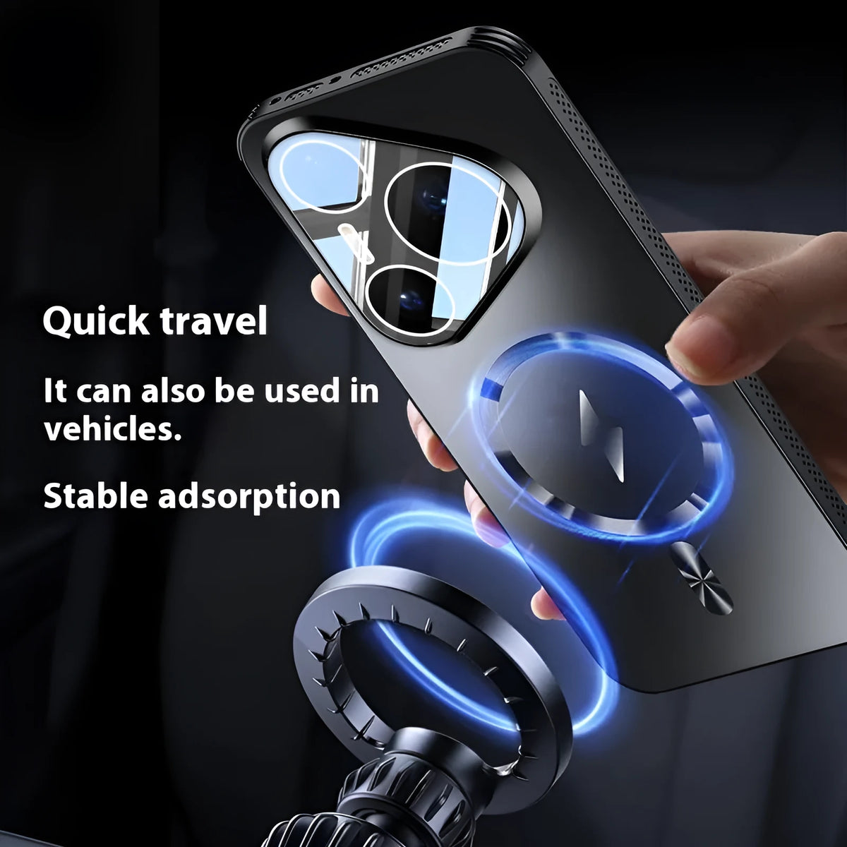 Frosted PC magnetic belt lens protector phone case for Huawei Pura70 and Pura80 in solid colour options
