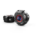 Black waterproof sports digital camera with compact design shown with dimensions 290mm by 25.5mm