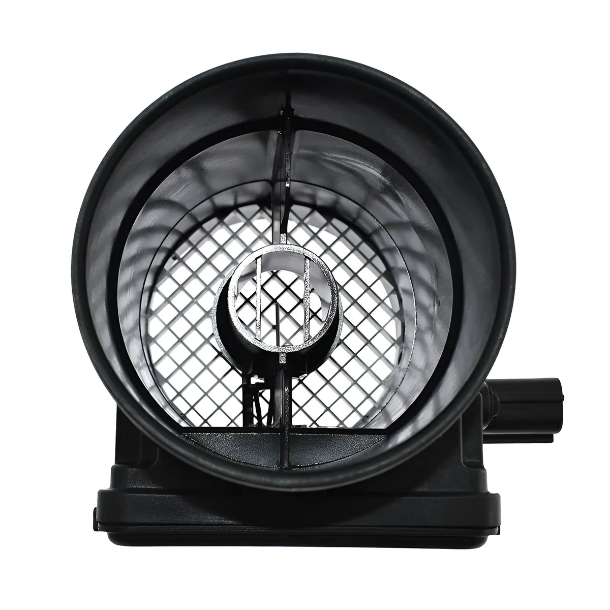 Black plastic air flow meter with standard specifications for automotive use
