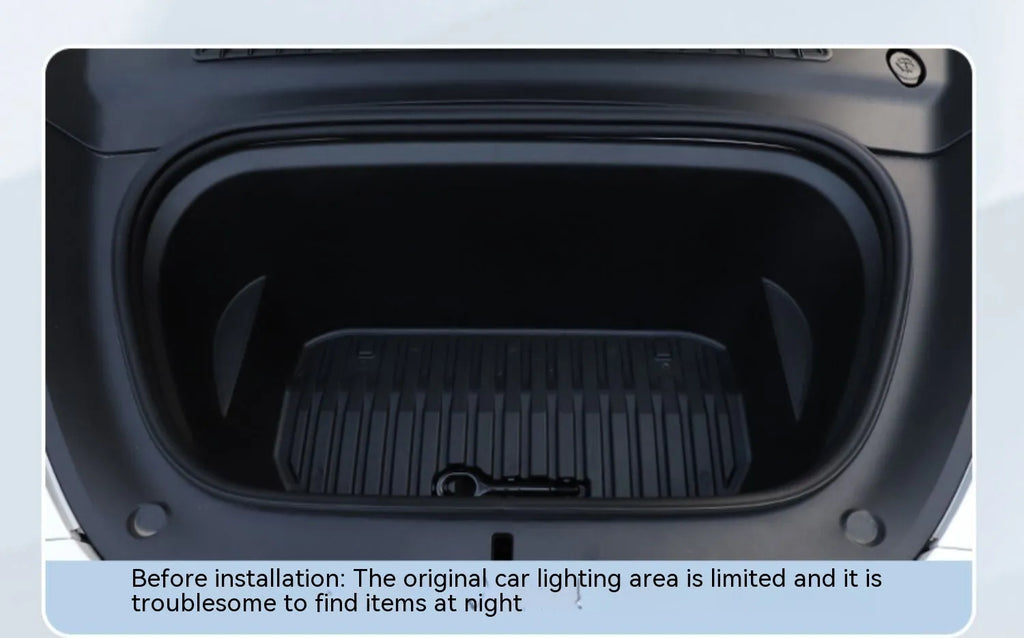 Tesla Model 3/Y front standby box ambience light in soft silicone with Ice Blue, Pure White, and Warm White colour options