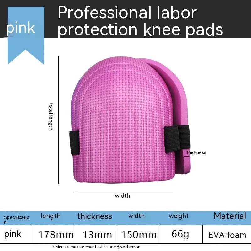 A pair of foam kneecap pads in blue colour, showing their shape and thickness for knee protection.