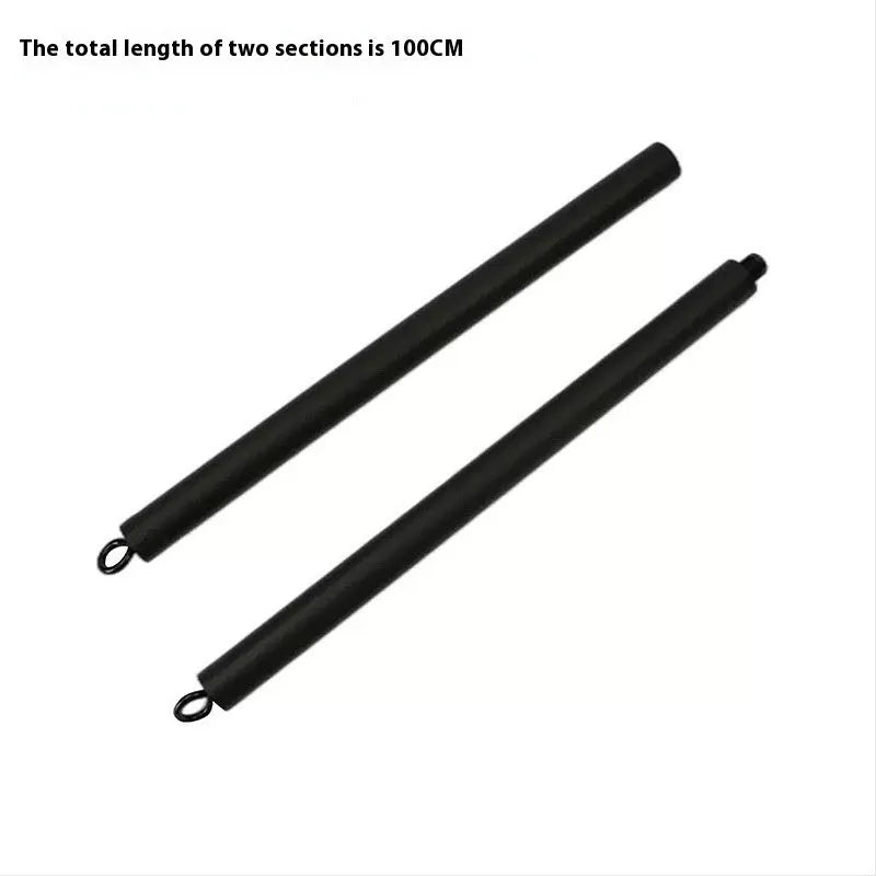 Two-segment push and pull rod fitness stick for resistance training and stretching exercises