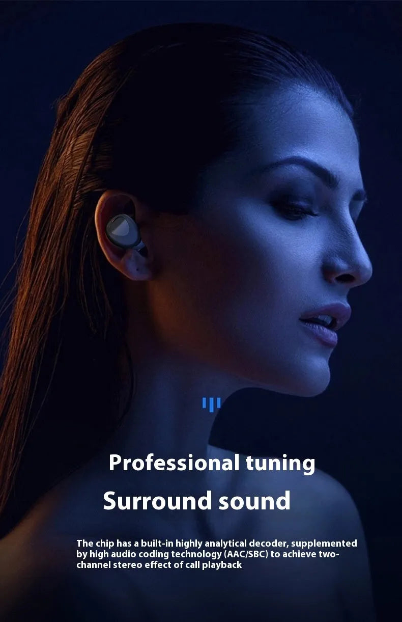 Mini TWS wireless Bluetooth headset in black boxed style with ABS material