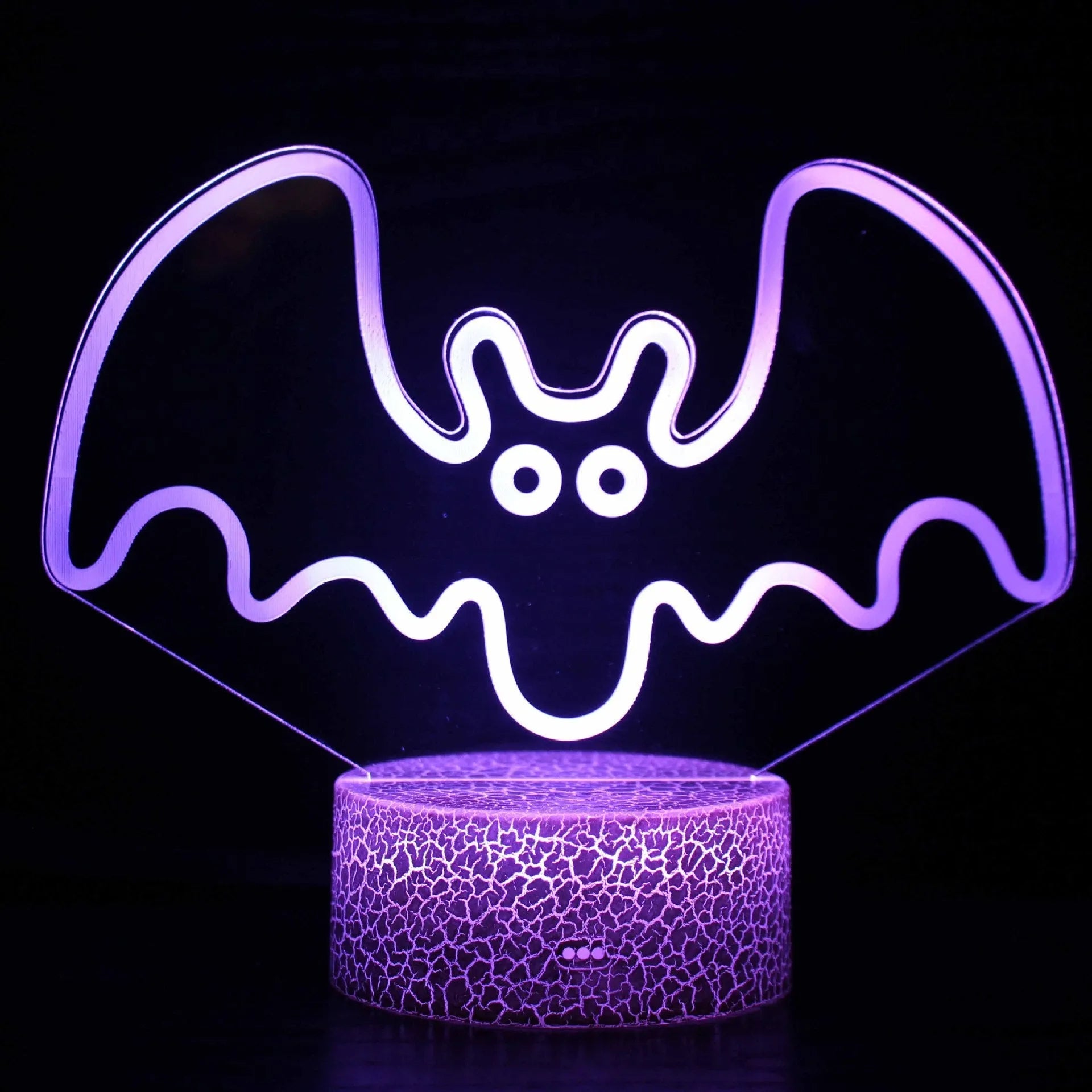 Small acrylic USB table lamp with touch control on a wooden desk.