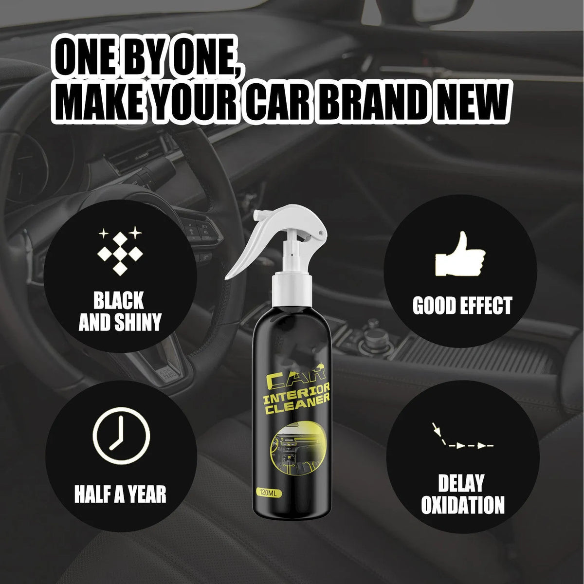 120ml car interior maintenance agent bottle for cleaning leather and plastic dashboard and seats