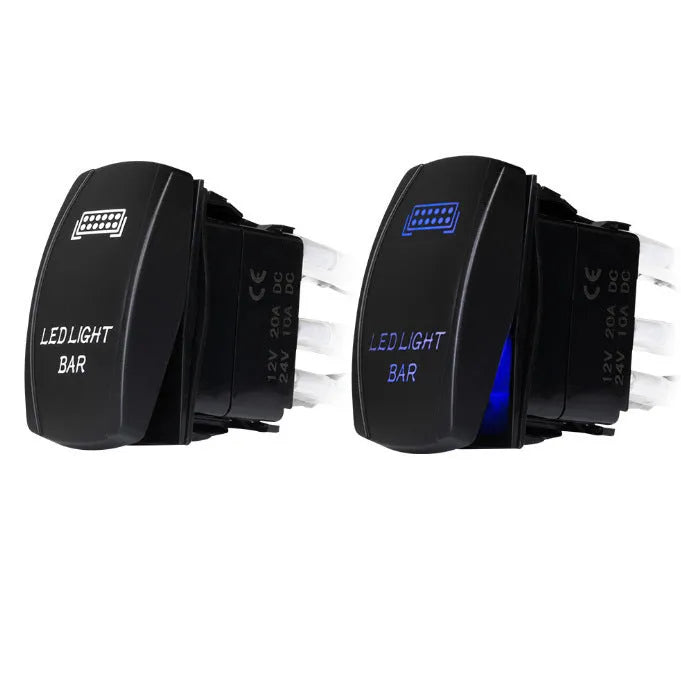 Black off road LED spotlight cable set with 2 metre wiring harness and integrated switch