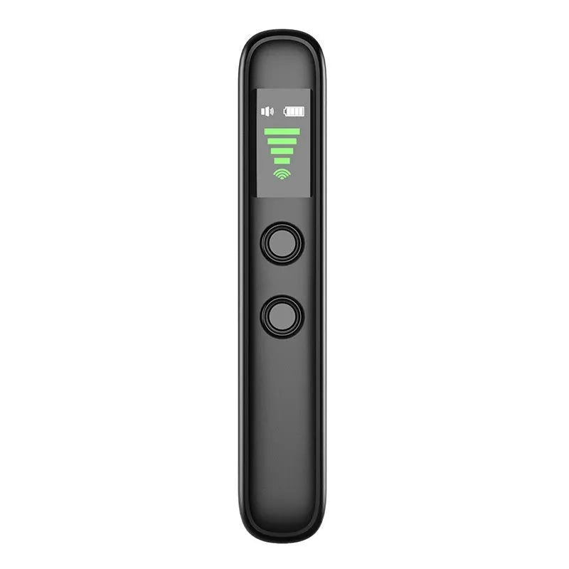 T66 black wireless camera detector with infrared alarm, sound and vibration modes, 5V, Type-C cable