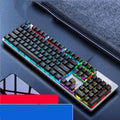 GK410 mechanical keyboard with Green switches, metal frame and 104-key layout on desktop