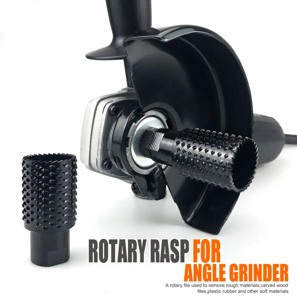 Angle grinder grinding head with spherical design for woodworking applications