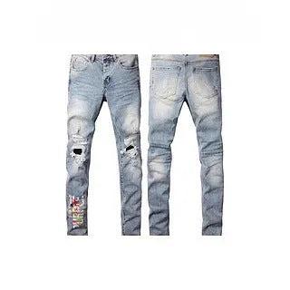 Men's black slim fit skinny jeans with straight leg retro design