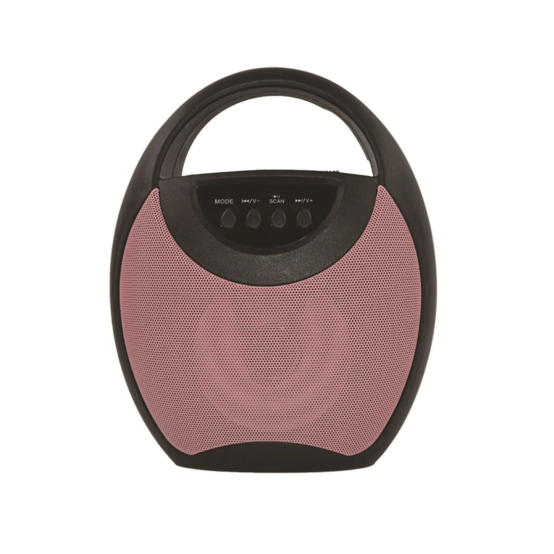 Portable Bluetooth speaker in black plastic casing with USB and SD card slots
