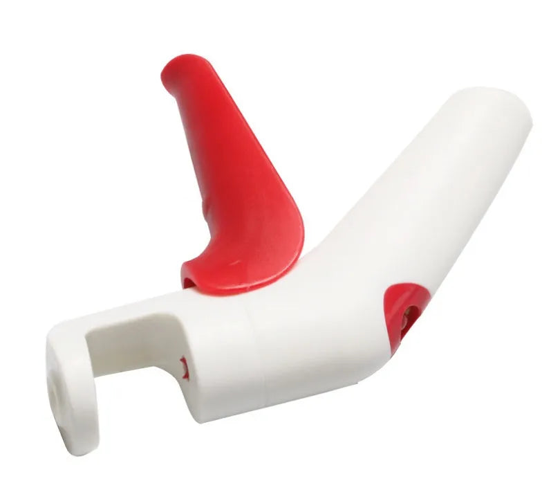Manual cherry kernel remover kitchen tool with protective finger guard and stainless steel plunger