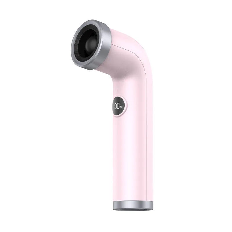 Creative Fashion bladeless mini fan in apricot colour with high-speed turbine design.