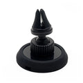 Black plastic magnetic car phone holder showing dashboard and air vent mounting options