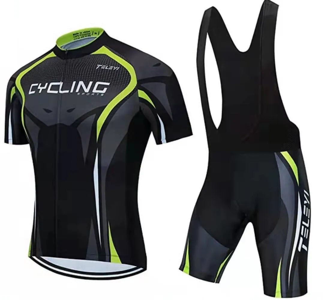 Cycling jersey and shorts set for summer road and mountain biking in multiple colour options