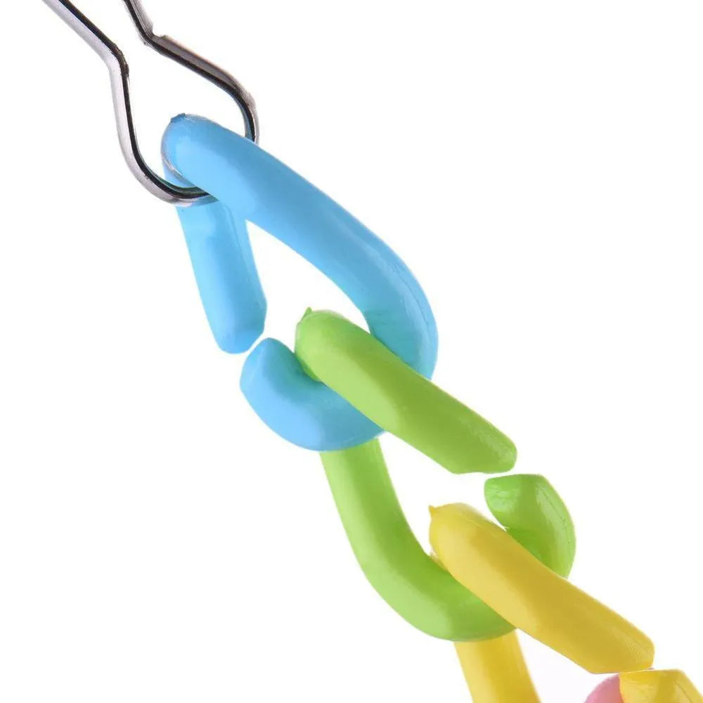 Xuanfeng Peony multi-colour wooden parrot swing toy 35cm with hook for cage attachment