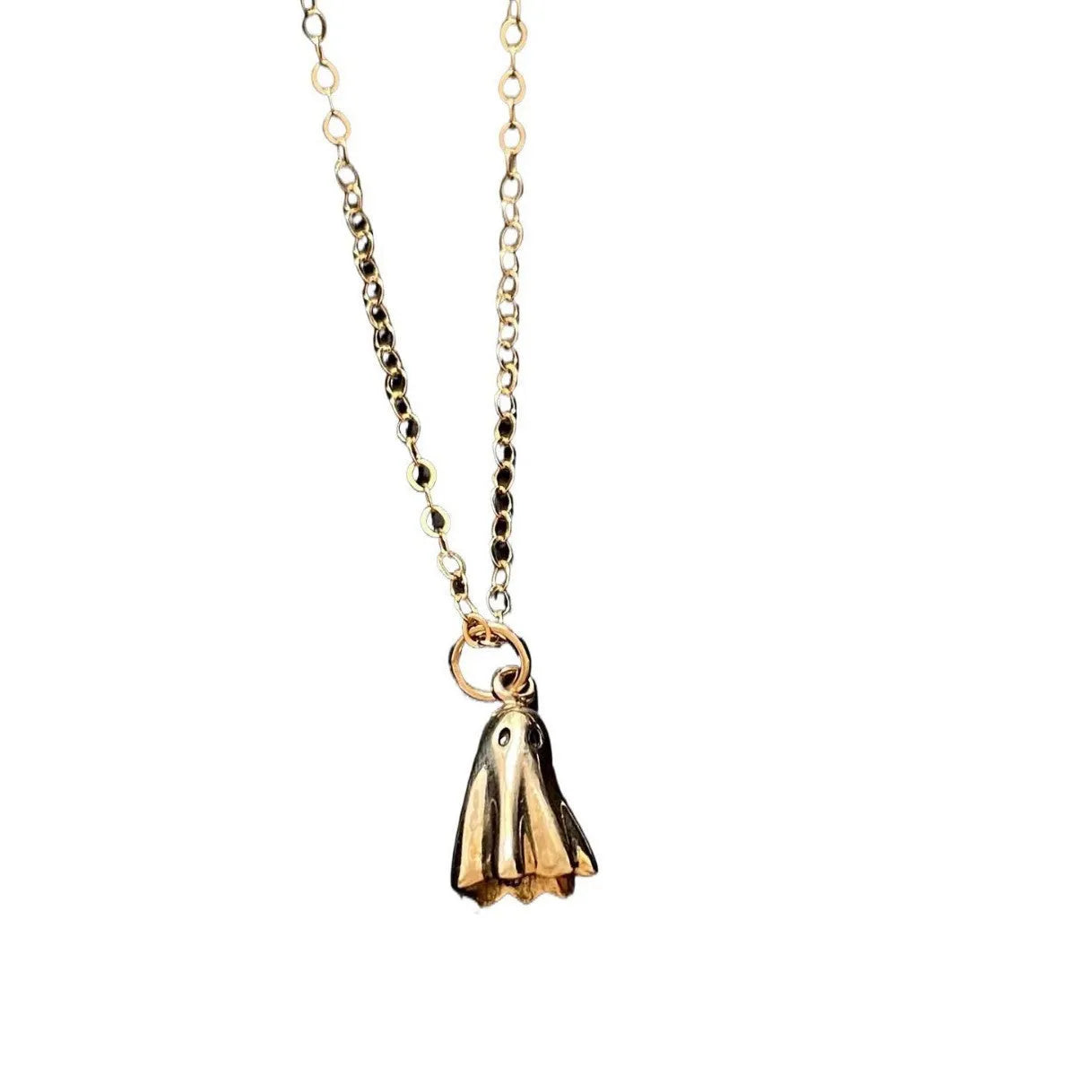 Ghost pendant necklace with stainless steel chain and electroplated titanium steel charm
