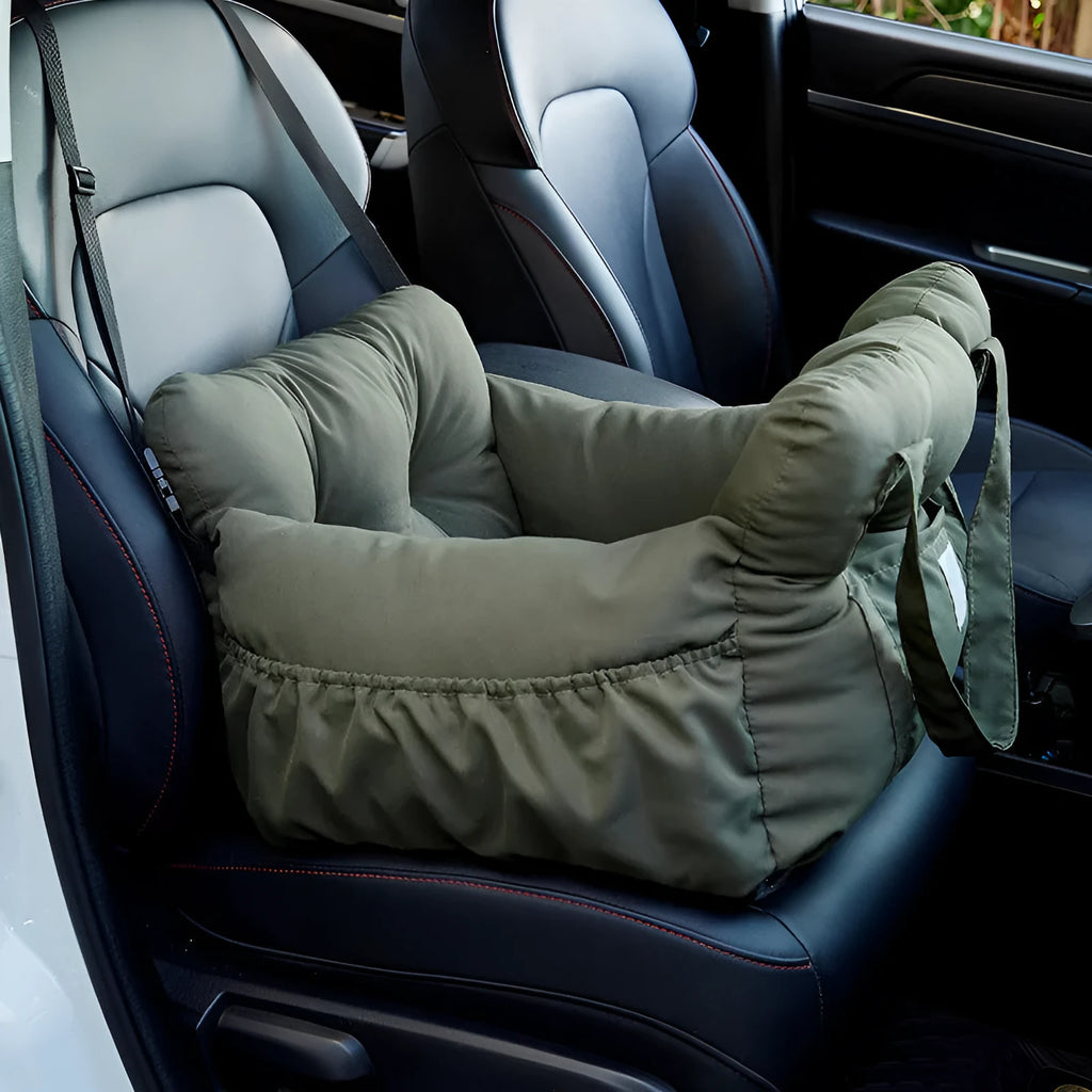 Green cloth pet car bed dog safety seat for dogs and cats, available in S and L