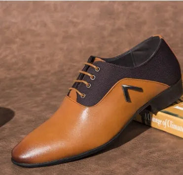 Men's black Oxford shoe with artificial PU upper and rubber sole, business casual style