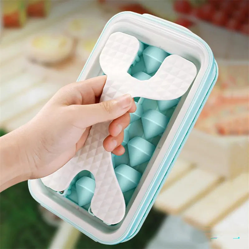 2in1 silicone ice ball mold ice maker water bottle in light grey, sky blue, and white