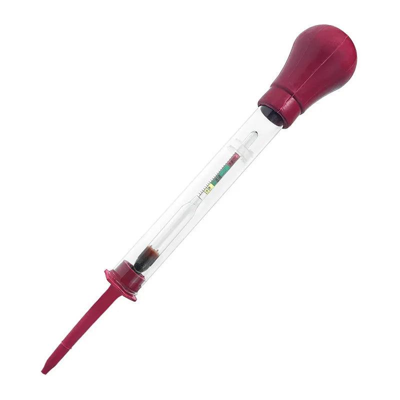Red and black suction-type electrohydraulic hydrometer for battery electrolyte testing