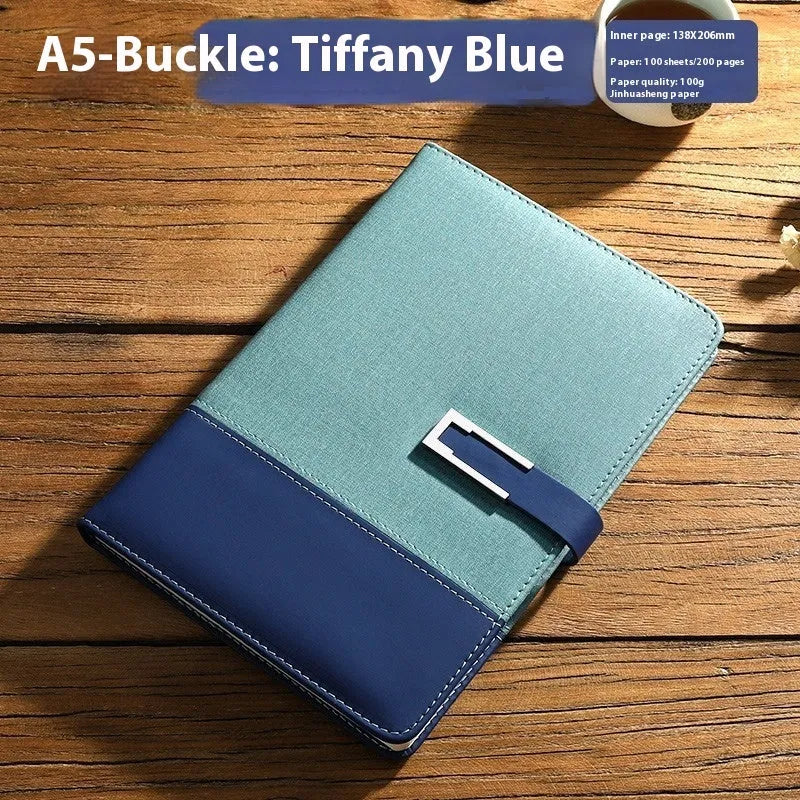 A5 soft pu leather notebook in business brown colour with wood-free paper pages