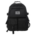Student backpack with three-dimensional pockets and computer compartment in black colour