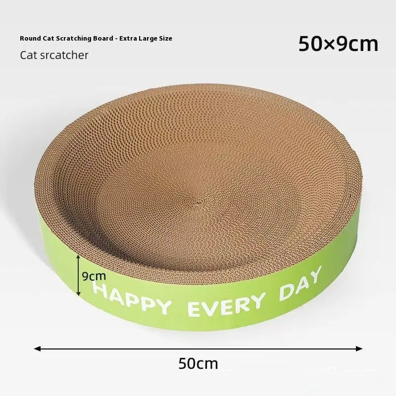Green round cat scratching nest showing circular shape and scratching surface