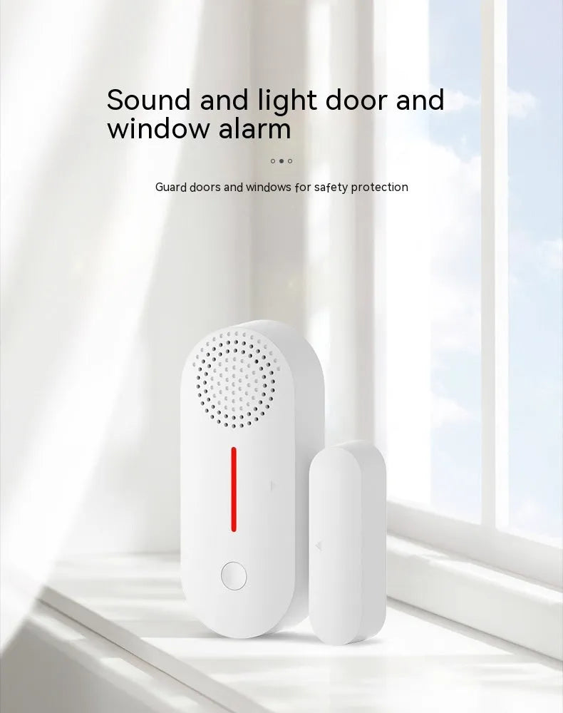 WiFi door magnetic sensor alarm with acousto-optic alert system for smart home security