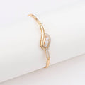 18K gold-plated brass copper bracelet with butterfly and clover shapes and zircon stone