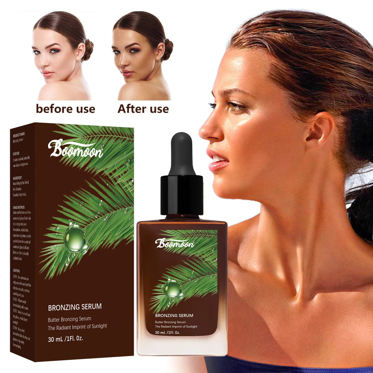 Bronze Black 30ml contact lens care solution bottle measuring 101mm tall